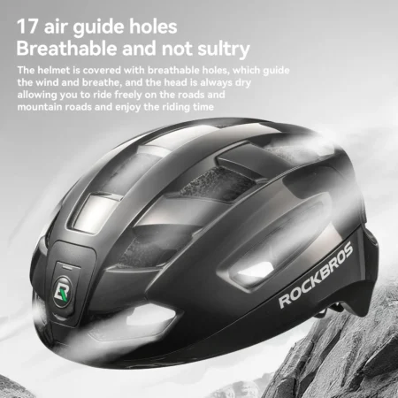 ROCKBROS Bike Helmet Light Helmet with Remote Control Rechargeable - Image 4