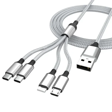 4-in-1 Multi Charging Cable – USB Fast Charger for iPhone & Android