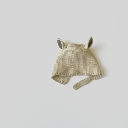 Baby Rabbit Ear Knitted Hat | Cute Wool Beanie for Boys & Girls (0–2 Years) - Image 3