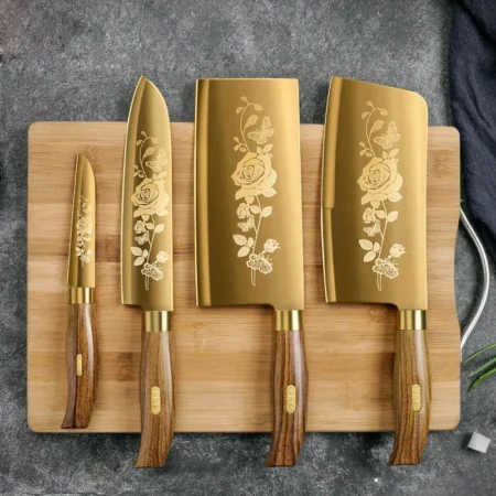 Rose titanium gold knife