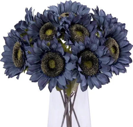 Vintage Artificial Sunflowers Flowers Faux Silk Bouquet