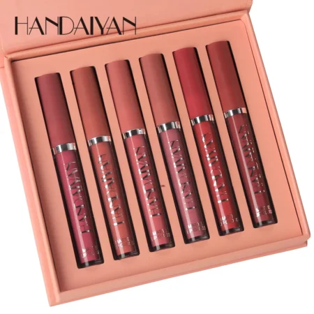HANDAIYAN 6-Piece Matte Liquid Lipstick Set – Long-Lasting, Non-Stick Lip Gloss Gift Box - Image 5