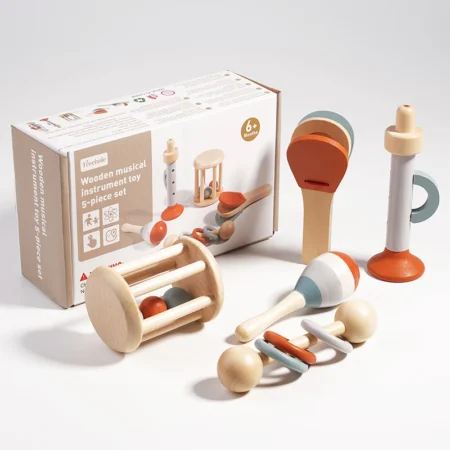 ⁦5Pcs Baby Musical Rattle Set – Sensory Montessori Toys for Early Learning⁩ - الصورة ⁦2⁩
