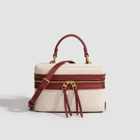 Fashion Box Canvas Crossbody Bag – 2024 Women's Small Designer Purse for Spring & Summer