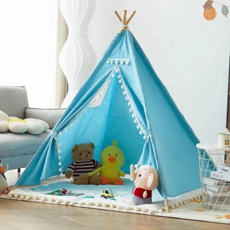 1.6M Kids Play Tent – Foldable Triangle Teepee for Boys & Girls, Indoor/Outdoor Playhouse for Hands-On Fun & Home Activities - Image 4