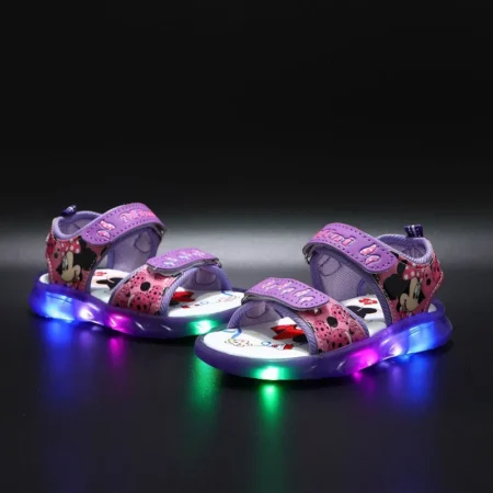 Disney Mickey/Minnie LED Sandals – Light-Up Princess Shoes for Kids - Image 3