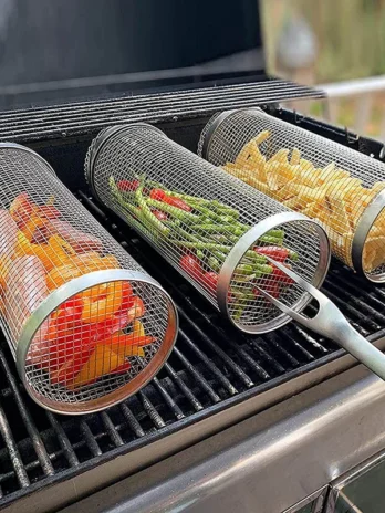 Round BBQ Basket Stainless Ste...