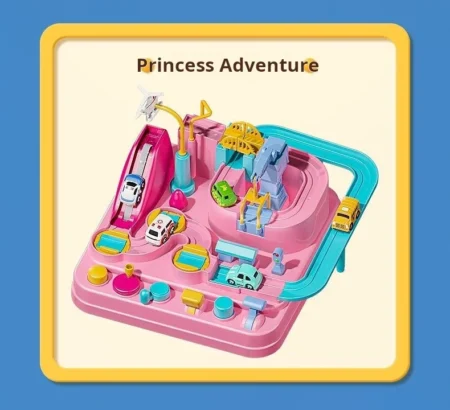 ⁦Adventure Racing Rail Car Track Toy – Educational Interactive Game with Trains, Animals & Rocket Theme for Kids⁩ - الصورة ⁦6⁩