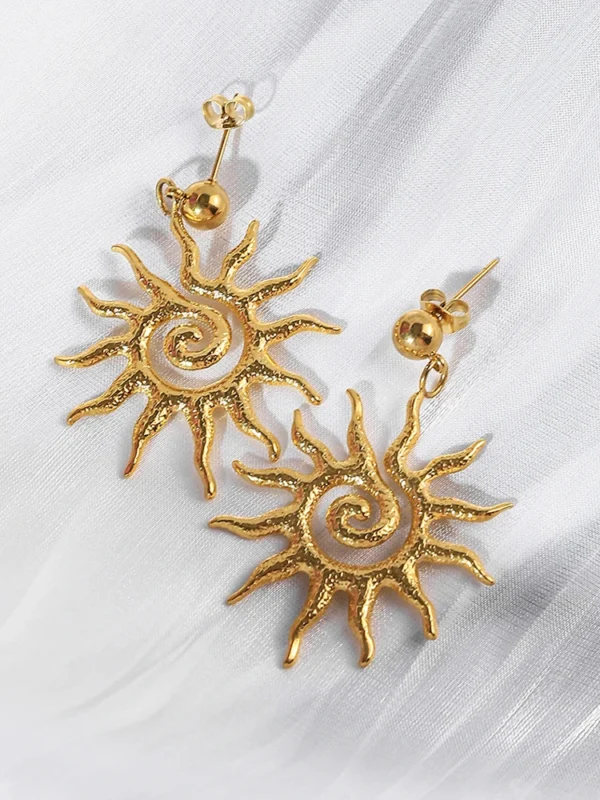 Sun Shape Stainless Steel Stud Earring For Wmen's