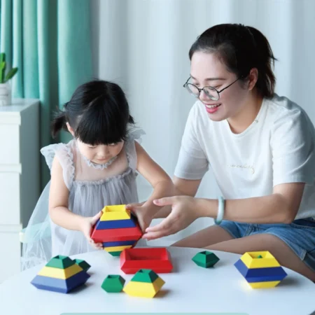 Kids 3D Geometry Construction Set – Pyramid Building Blocks, Montessori STEM Space Game, Educational Toy for Boys & Girls - Image 3