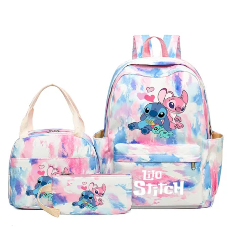 3Pcs Lilo Stitch Schoolbag Set – Kids Cartoon Backpack with Lunch Bag