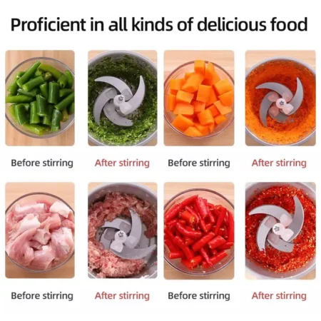 2Speeds 304Stainless Steel Electric Chopper Meat Grinder Mincer Food Processor Slicer Vegetable Food Chopper Meat Slicer Machine - Image 3