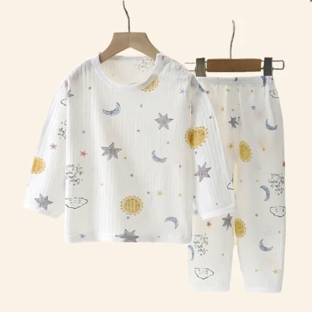Children's Cotton Sleepwear Set – Long/Short Sleeve Tops & Pants for Boys & Girls - Image 5