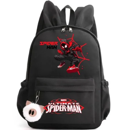 Spider-Man Backpack for Kids & Teens – Casual School Bag with Rabbit Ears, Travel Rucksack for Girls & Boys