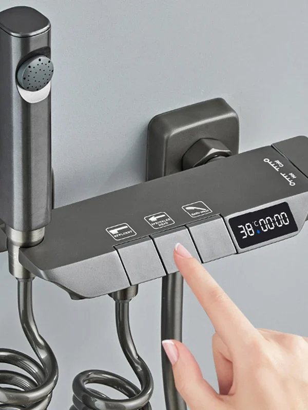 مجموعة دش حديثة كاملة باللون الرمادي باتجاهين