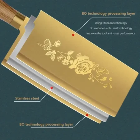 Rose titanium gold knife - Image 2