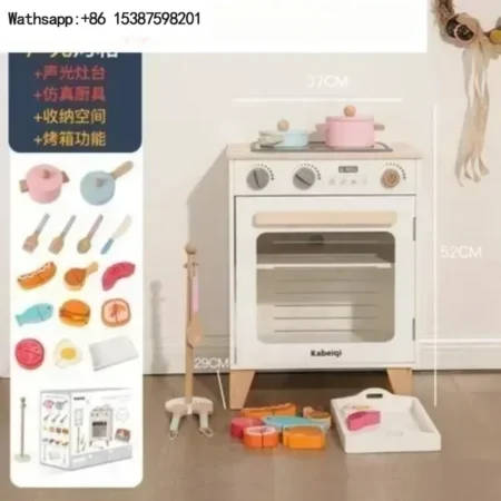 XL Children's Large Kitchen Toys Cooking and Cooking Simulation Kitchenware Suit Wooden Girl Boy BB - Image 3