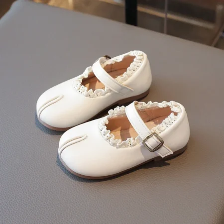 2025 Girls’ Princess Flats – Sweet Pleated Lolita Leather Shoes for Kids, Casual & Versatile Walking Shoes - Image 5
