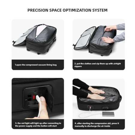 ⁦One Button Vacuum Business Backpack⁩ - الصورة ⁦4⁩