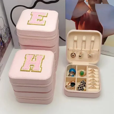 Personalized Mini Jewelry Storage Box – Bridesmaid Travel Case with Initial & Name, Perfect Birthday & Mother’s Day Gift - Image 2