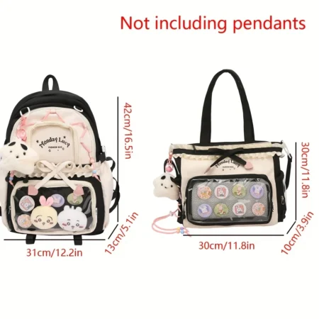 Women’s Two-Piece Backpack Set – Lightweight Lace Cute School Bags