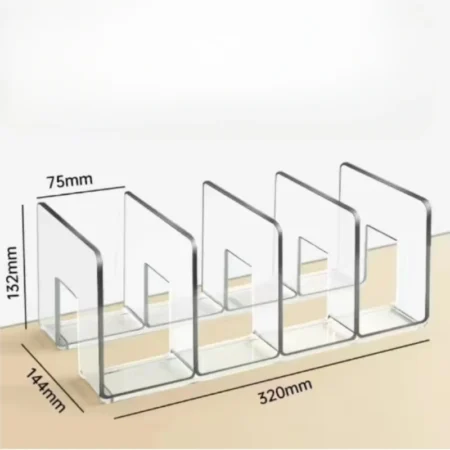 1pc Acrylic Kids Shoe Organizer – 4-Compartment Transparent Storage Rack