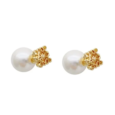 2025 French Retro Pearl Stud Earrings – Front and Back Silver Needle Design for Women, Simple Elegant High-Quality Jewelry