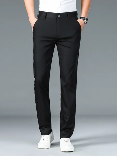 High Quality Luxury Straight Business Suit Pants Men Bamboo Fiber Designer Spring Summer Elegant Casual Long Formal Trouser Male - Image 4