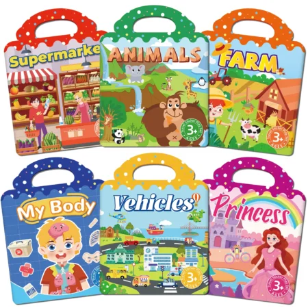 Kids DIY Reusable Sticker Book – Multi-Theme Montessori Bubble Stickers - Image 2