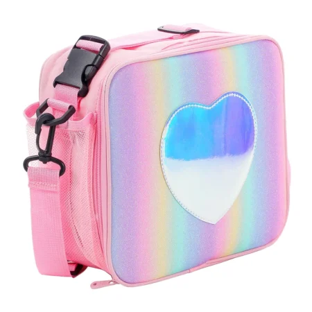 Rainbow Heart Kids Lunch Bag – Insulated Bento Tote for Girls, Picnic & School