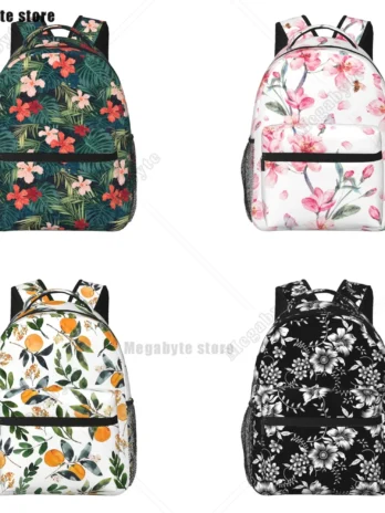 Tropical Palm Leaf Floral Back...