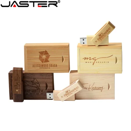 JASTER Rotatable Wooden USB 2.0 Flash Drives