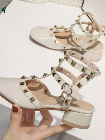 Girls Roman Sandals with Rivet...