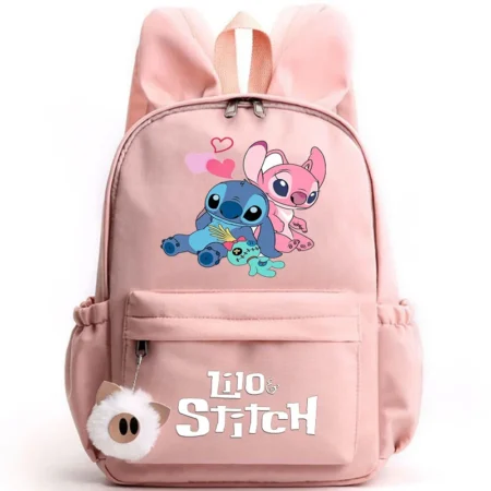 Cute Lilo Stitch Backpack – Casual School & Travel Bag with Rabbit Ears for All Ages