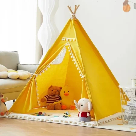 1.6M Kids Play Tent – Foldable Triangle Teepee for Boys & Girls, Indoor/Outdoor Playhouse for Hands-On Fun & Home Activities - Image 2