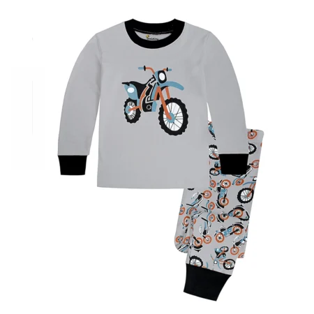 Baby Boys Motorcycle Pajama Set – Cartoon Sleepwear for 1-2 Years - Image 2