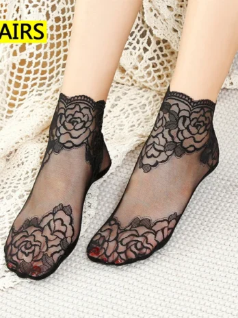 5 Pairs Lace Invisible Socks f...