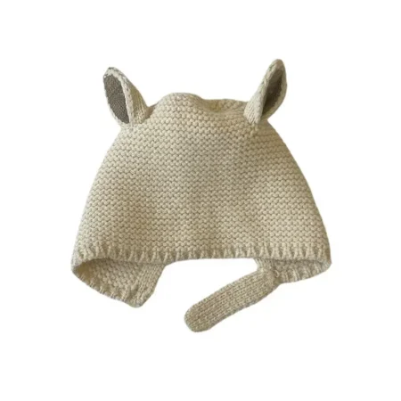 Baby Rabbit Ear Knitted Hat | Cute Wool Beanie for Boys & Girls (0–2 Years)