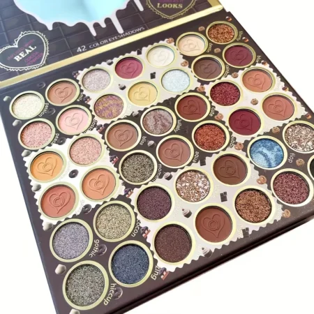 42-Color Rainbow Eyeshadow Palette – Matte, Metallic & Shimmer Ultra-Pigmented Makeup - Image 3