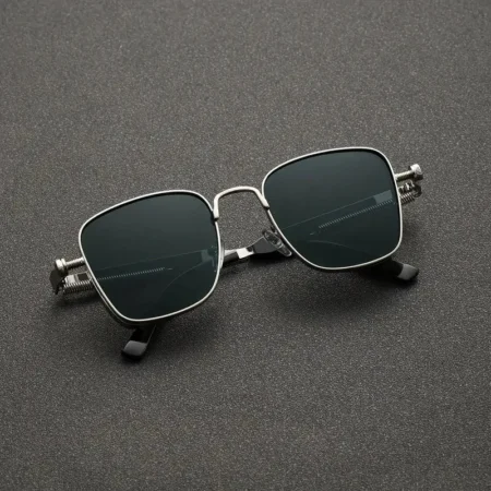 Men’s Vintage Steampunk Driving Sunglasses – Metal Frame with Spring Hinges, Unisex - Image 4