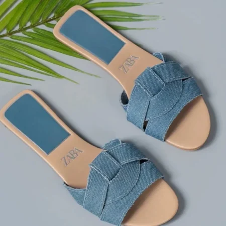 Women’s Low Heel Cross Peep Toe Slippers – Comfortable, Breathable Beach Sandals