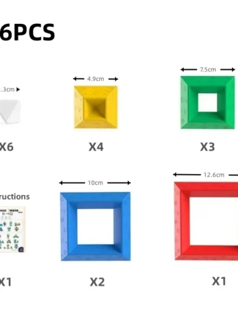 16PCS Pyramid Puzzle Building ...