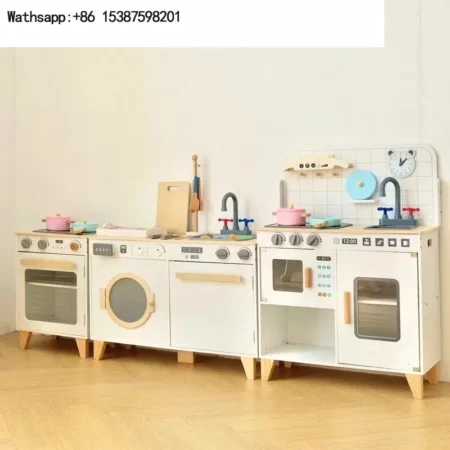 XL Children's Large Kitchen Toys Cooking and Cooking Simulation Kitchenware Suit Wooden Girl Boy BB - Image 5
