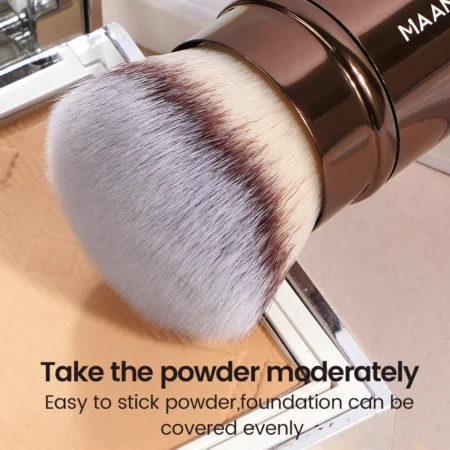 MAANGE Double-Head Makeup Brush – Soft Fiber for Foundation, Powder & Blush - Image 4