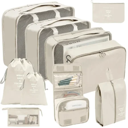 7–10 Pcs Travel Packing Cubes Set – Luggage Organizers for Clothes & Shoes