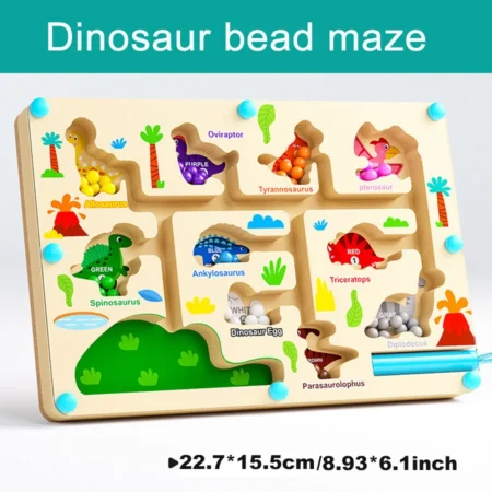 Montessori Magnetic Maze Board – Color Sorting & Bead Game for Kids - Image 4