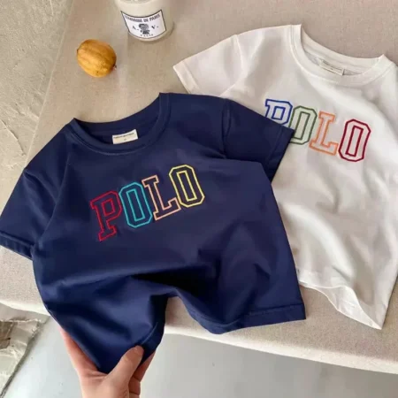2025 Kids’ Korean Style Cotton T-Shirt | Trendy Letter Print Casual Tee for Girls - Image 2