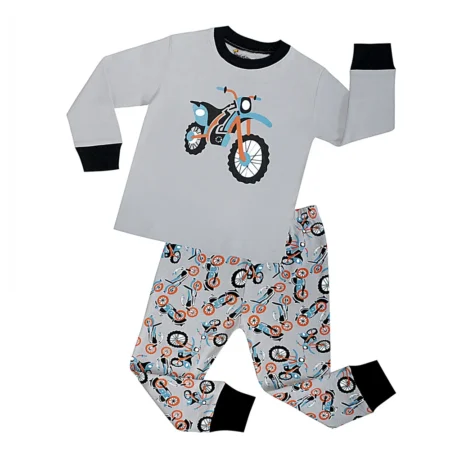 Baby Boys Motorcycle Pajama Set – Cartoon Sleepwear for 1-2 Years