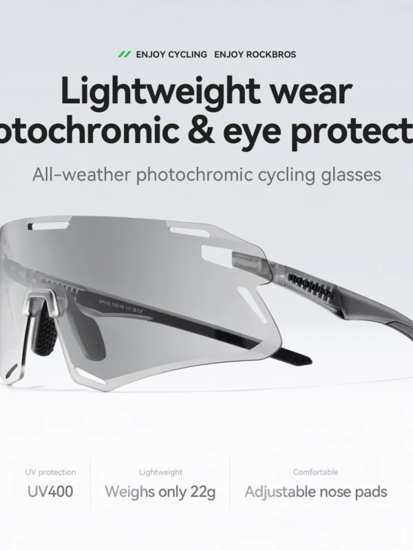 ROCKBROS Photochromic Glasses MTB Road Bike