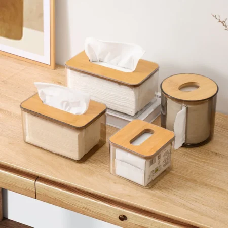 Transparent Tissue Box Cover – Decorative Storage Holder for Home & Office